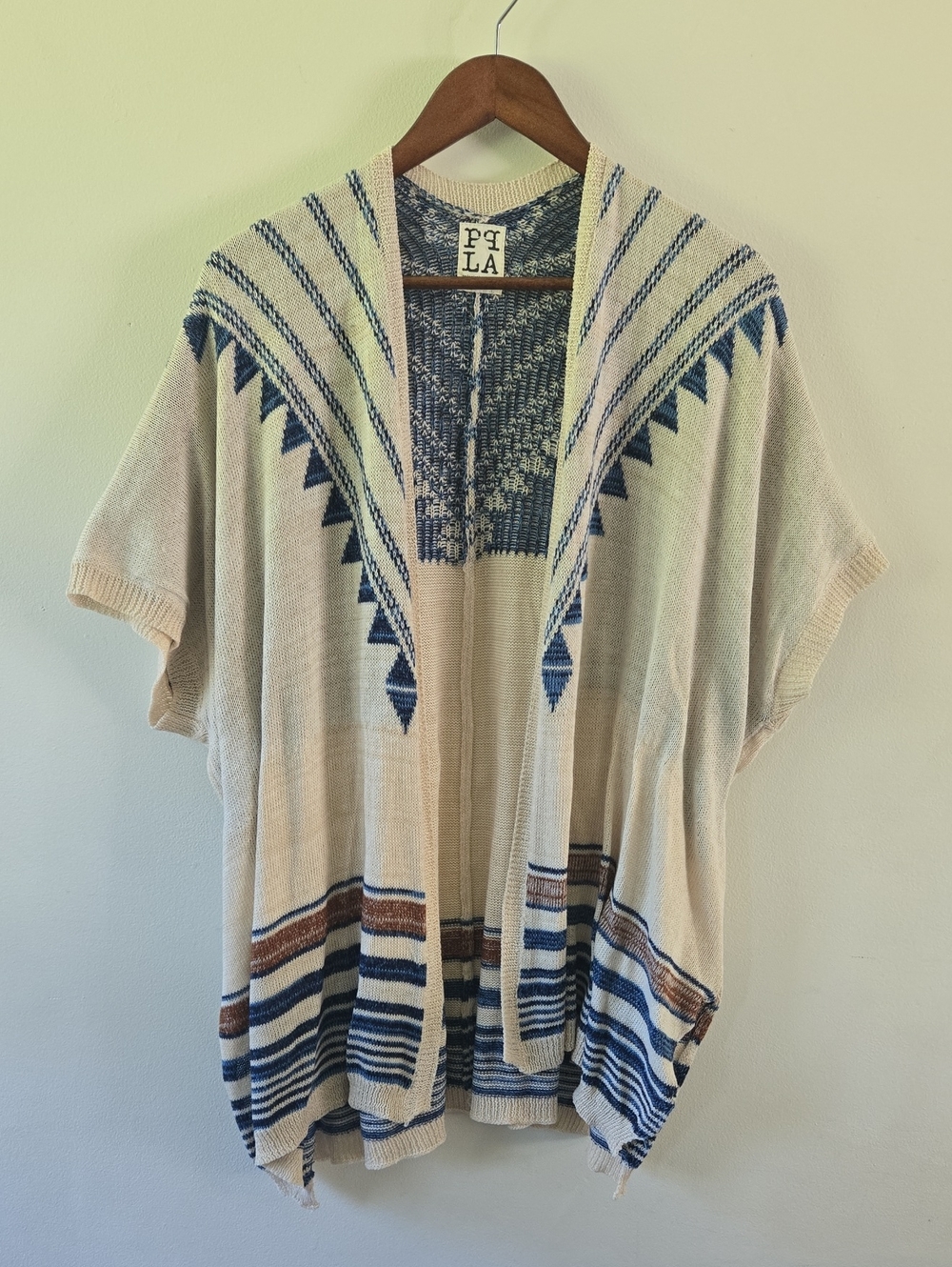 PLA Geometric Knit Short Sleeve Cover Up Small/Medium